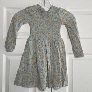 Biscotti Collezioni Toddler 4T Blue‎ FLoral Dress Smocked Cottagecore